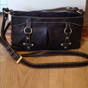 Coldwater Creek Brown Leather Crossbody Purse